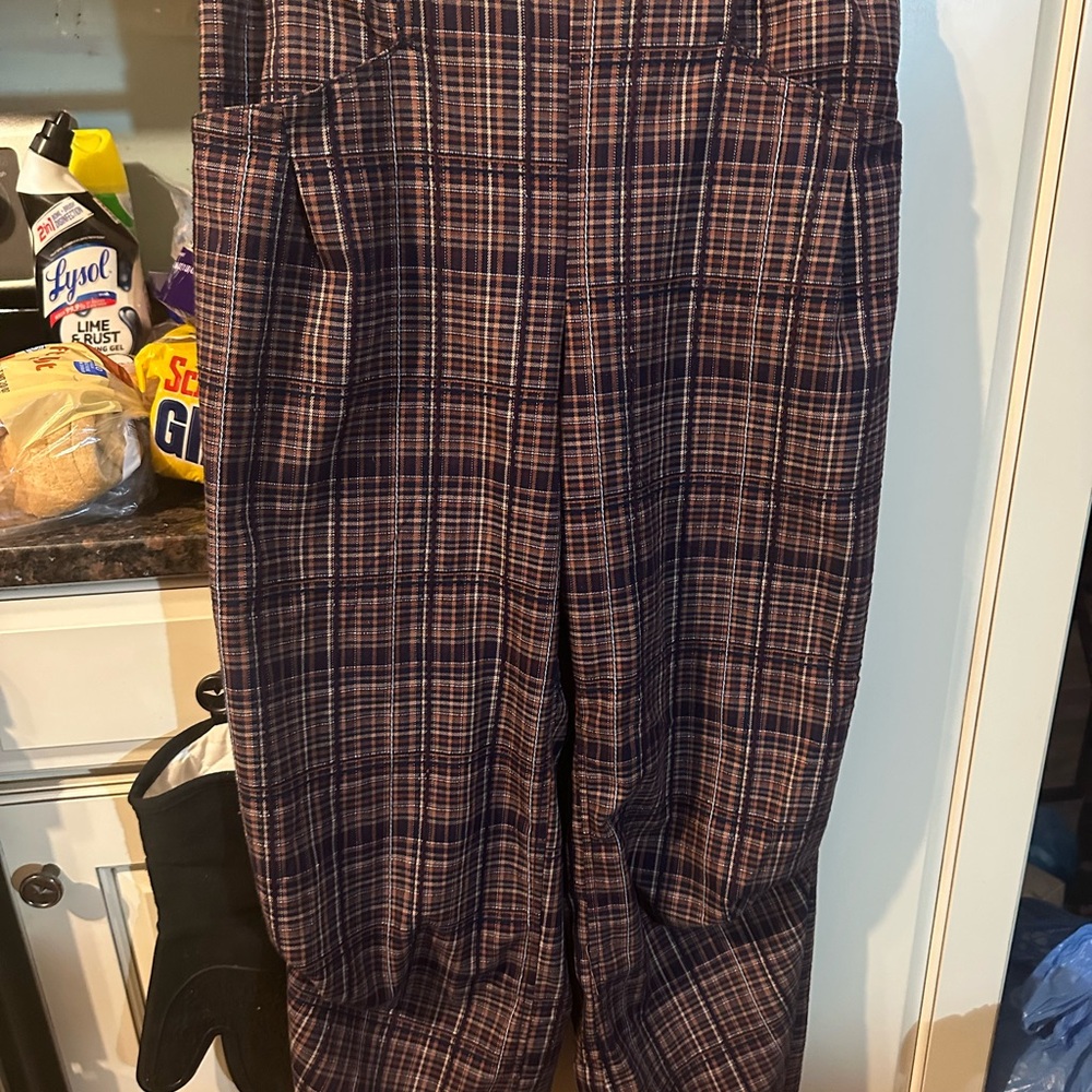 Free People Plaid Pants - Purple and Brown